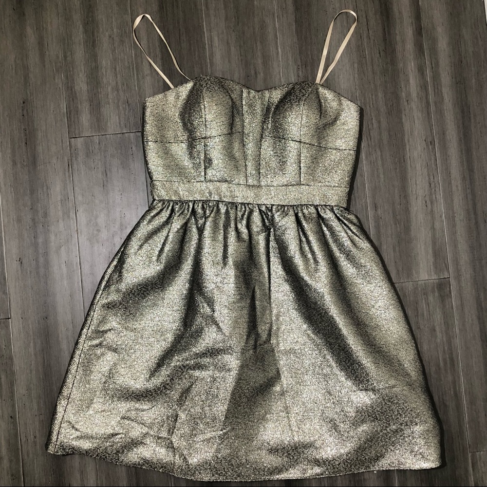 Aidan Mattox Gold Shimmer Mini Dress